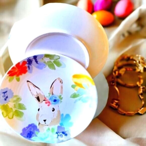EASTER BUNNY" SERVING TRAY & TWO PLATES SET HOME "GARDEN NEW! 14"x8.5" - Picture 2 of 11